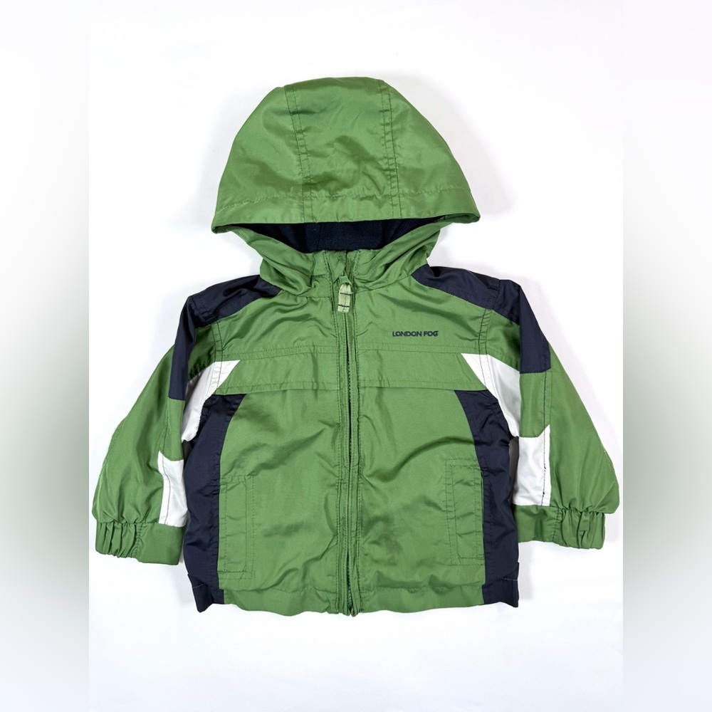 LONDON FOG Baby Boys’ Y2K 00s Green Hooded Windbreaker Outdoors Gorpcore 12M